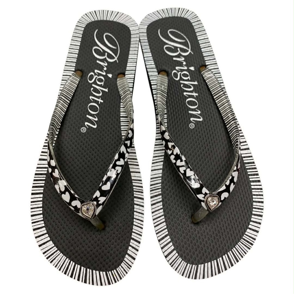 Brighton Black and White Patterned Sandals S9